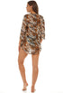 V-NECK BELL SLEEVE TUNIC - CHEVRON PRINT
